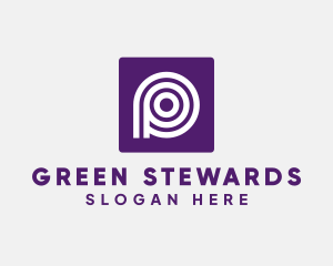 Purple Round Letter P logo design