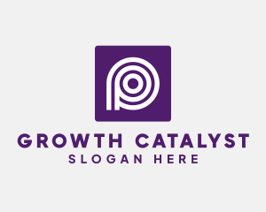 Purple Round Letter P logo design