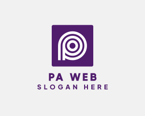 Purple Round Letter P logo design