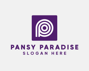 Purple Round Letter P logo design