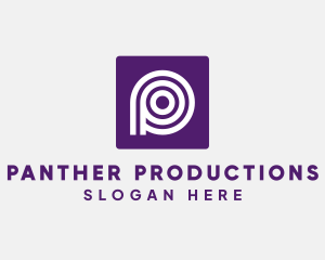 Purple Round Letter P logo design