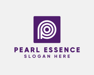 Purple Round Letter P logo design