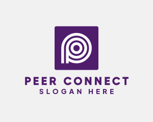 Purple Round Letter P logo design