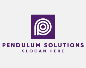 Purple Round Letter P logo design