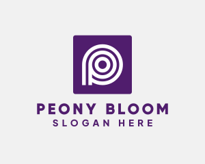 Purple Round Letter P logo design