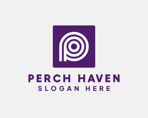 Purple Round Letter P logo design