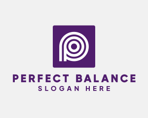 Purple Round Letter P logo design