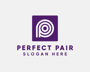 Purple Round Letter P logo design