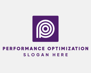 Purple Round Letter P logo design