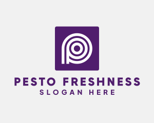 Purple Round Letter P logo design