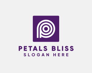 Purple Round Letter P logo design