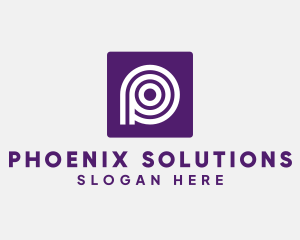 Purple Round Letter P logo design