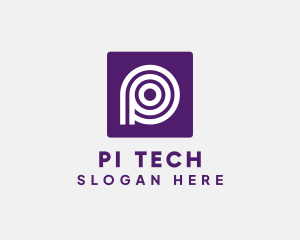 Purple Round Letter P logo design