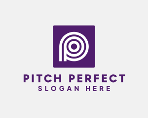 Purple Round Letter P logo design