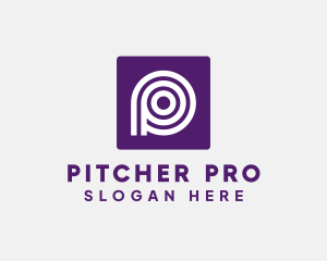 Purple Round Letter P logo design