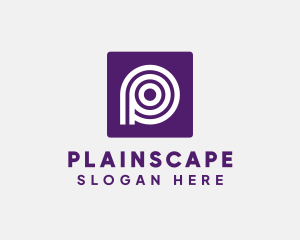 Purple Round Letter P logo design