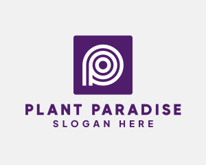 Purple Round Letter P logo design