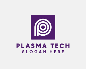 Purple Round Letter P logo design