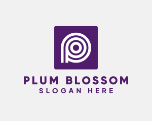 Purple Round Letter P logo design