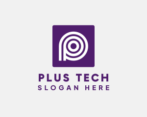 Purple Round Letter P logo design