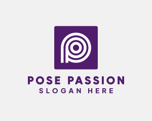 Purple Round Letter P logo design