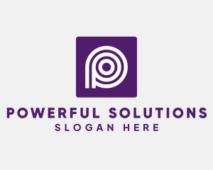 Purple Round Letter P logo design