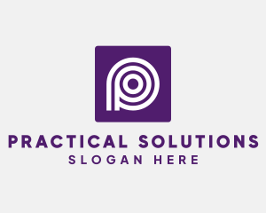 Purple Round Letter P logo design