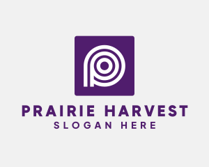 Purple Round Letter P logo design