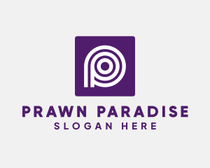 Purple Round Letter P logo design