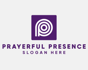 Purple Round Letter P logo design