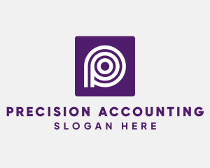 Purple Round Letter P logo design