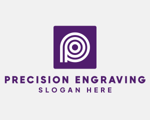 Purple Round Letter P logo design