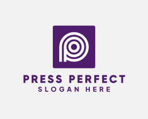 Purple Round Letter P logo design