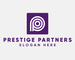 Purple Round Letter P logo design