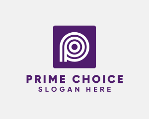 Purple Round Letter P logo design