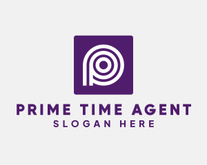 Purple Round Letter P logo design