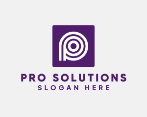 Purple Round Letter P logo design