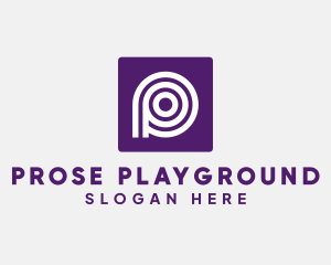 Purple Round Letter P logo design