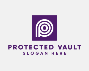 Purple Round Letter P logo design