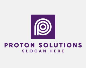 Purple Round Letter P logo design