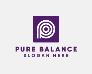 Purple Round Letter P logo design