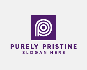 Purple Round Letter P logo design