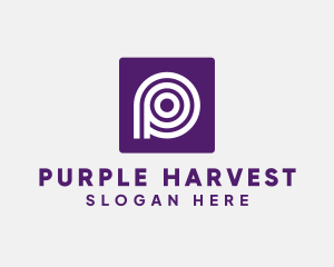 Purple Round Letter P logo design