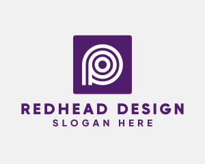 Purple Round Letter P logo design