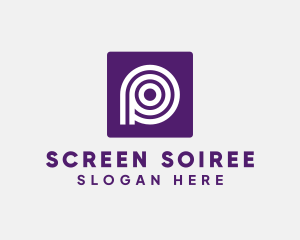 Purple Round Letter P logo design