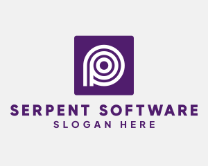 Purple Round Letter P logo design