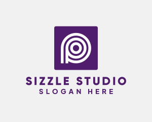 Purple Round Letter P logo design