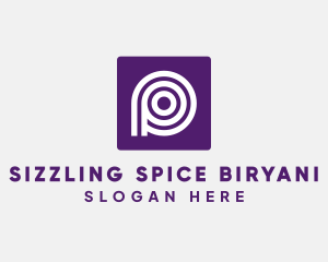 Purple Round Letter P logo design