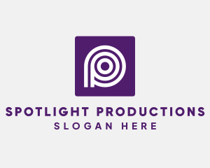 Purple Round Letter P logo design