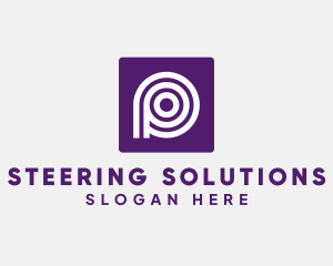 Purple Round Letter P logo design